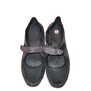 Abeo B.I.O.system Mary Jane Sneakers Black Suede Mesh Vibram‎ Sole Womens 9